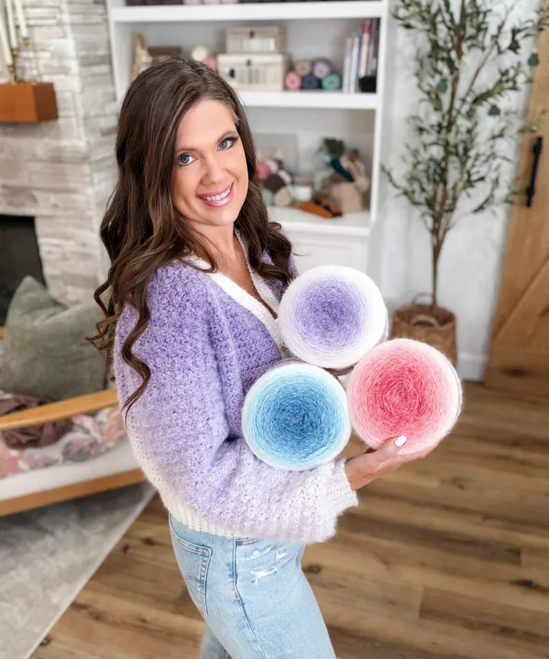 CROCHET PATTERN & VIDEO/ Halo Hugs Cardigan, Crochet Cardigan Pattern, Top-Down Cardigan, Seamless Cardigan, Xs-5X, Easy Cardigan, Pdf