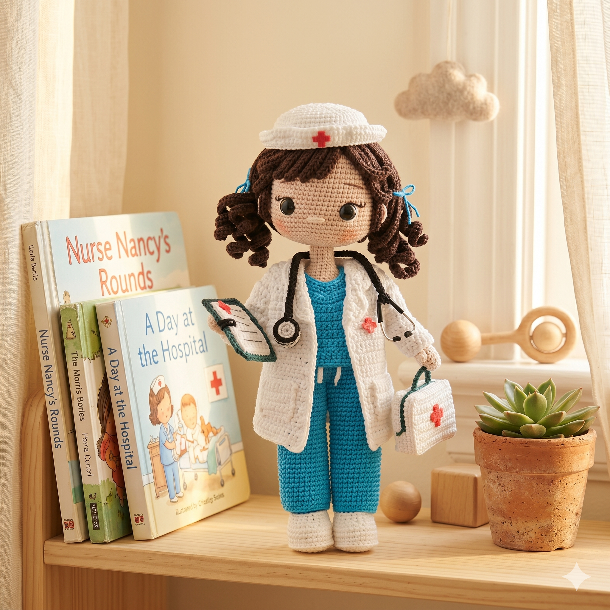 Helen the Nurse β Crochet Amigurumi Pattern (PDF) | 2-in-1 Nurse & Doctor Doll
