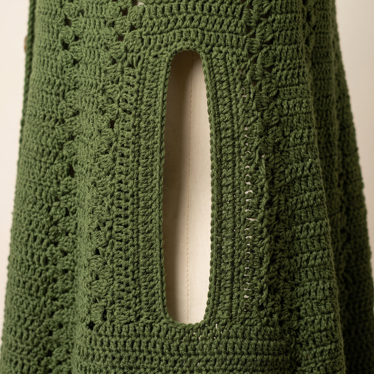 Hooded Cape Crochet Pattern PDF, Button Front Lace Poncho Wrap