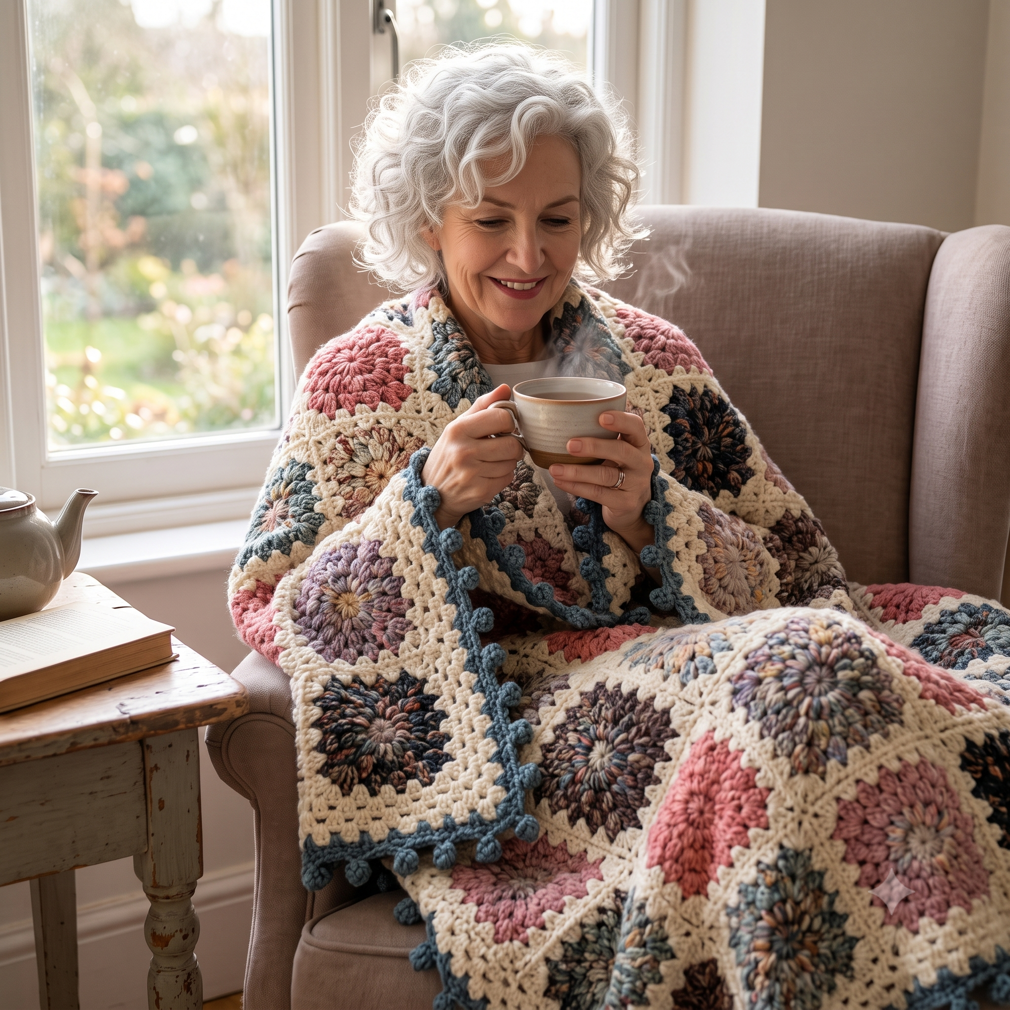 Hygge Burst Blanket โ Crochet Pattern (PDF + Video) | Sunburst Granny Square Throw