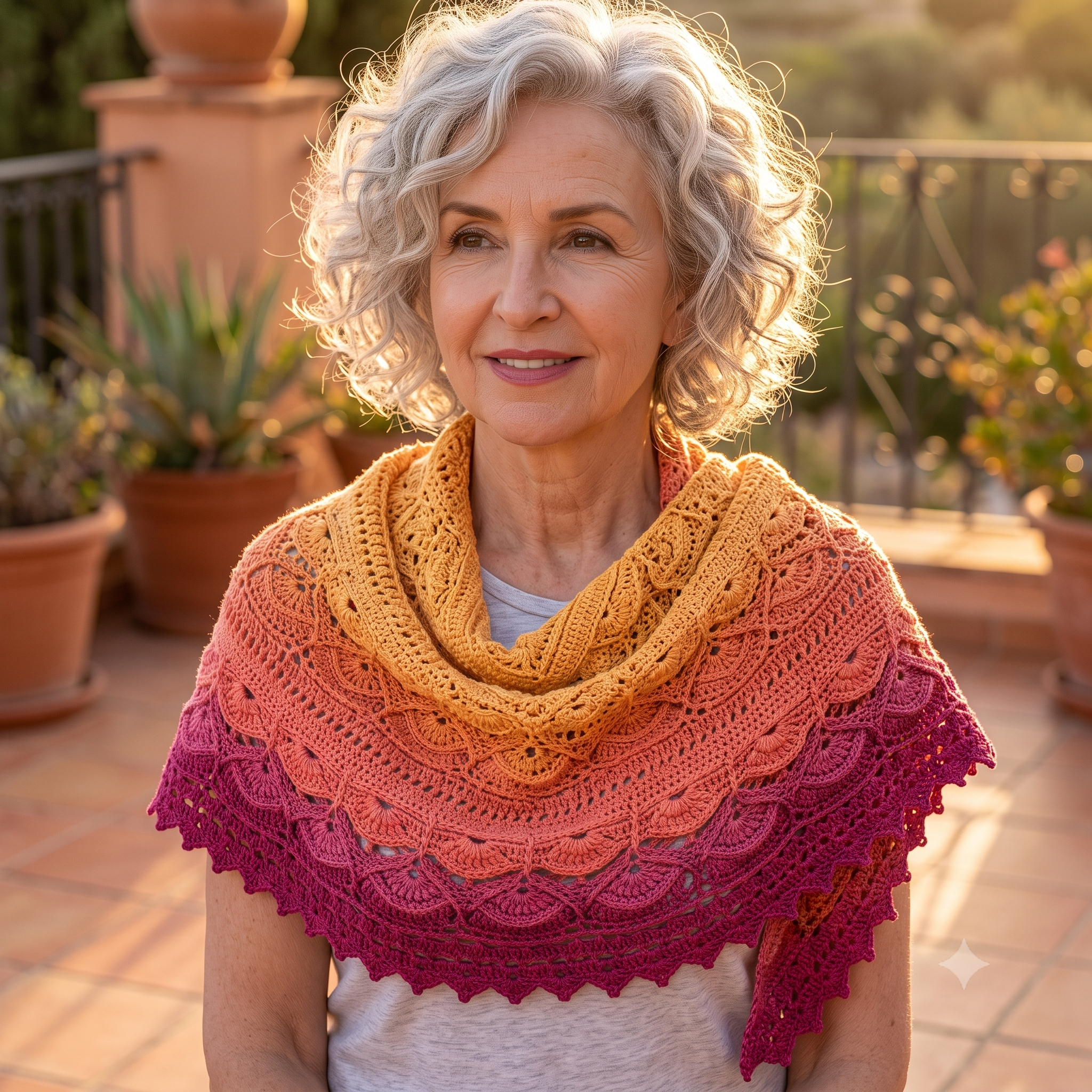 Moroccan-Inspired Shawl โ Crochet Pattern (PDF) | Textured Post-Stitch Wrap