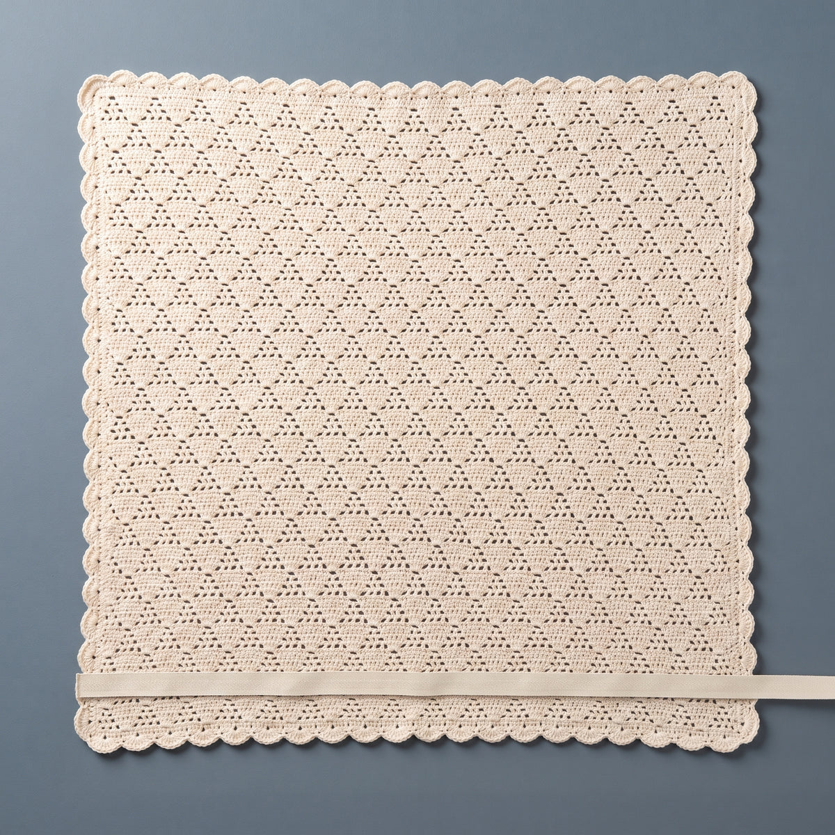Lace Baby Blanket Crochet Pattern PDF, Diamond Stitch, Scalloped Edge