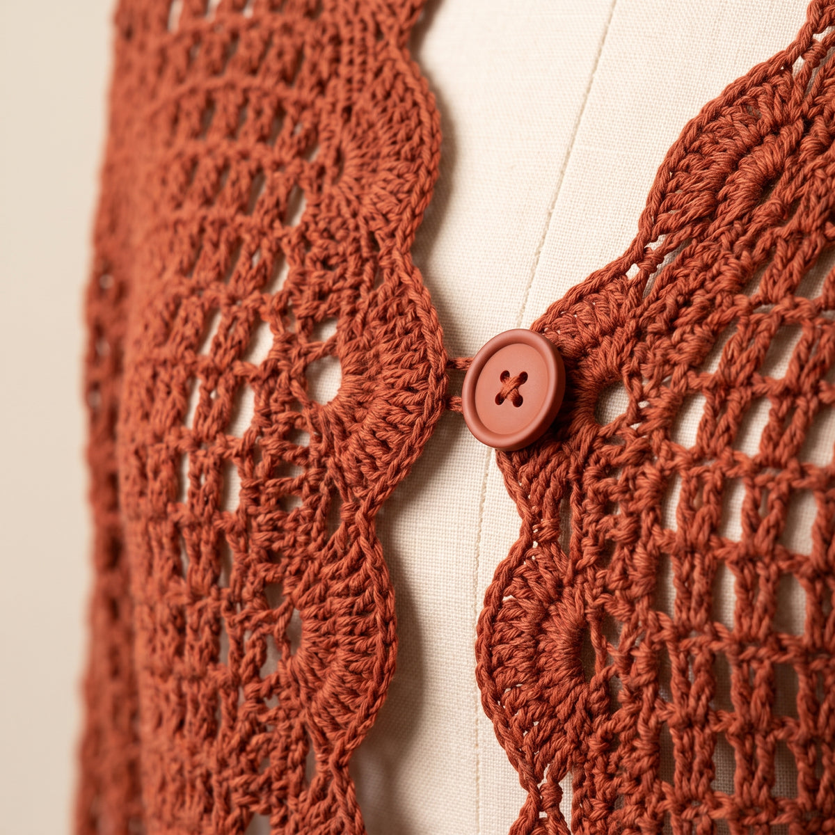 Lace Crochet Cardigan Pattern PDF, XS-5XL, Scalloped Edge Cardi