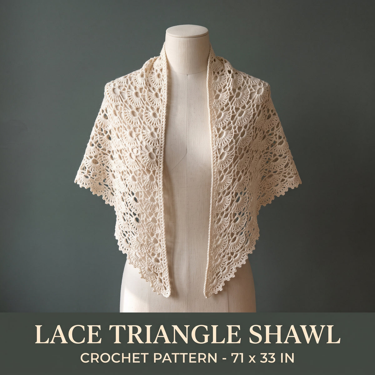 Lace Shawl Crochet Pattern PDF, Triangle Wedding and Beach Wrap