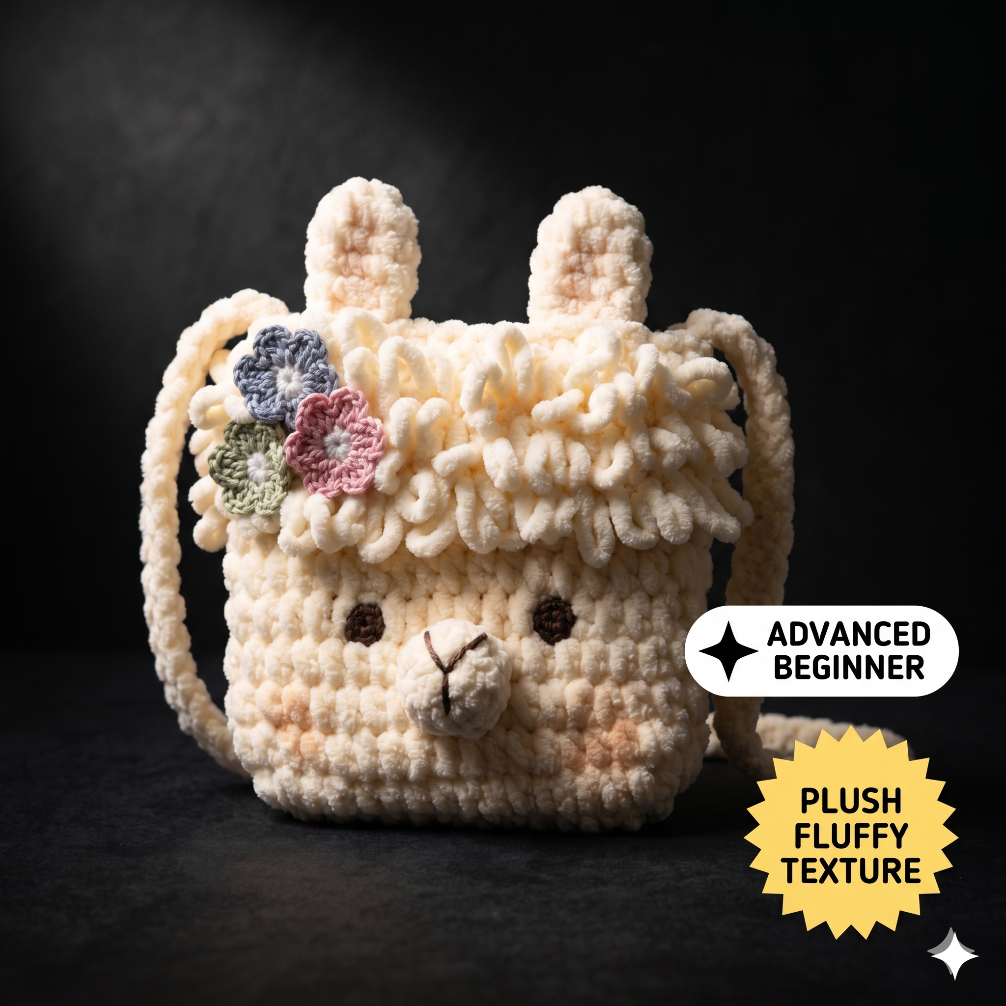 Llama Crochet Bag Pattern PDF | Amigurumi Crossbody Bag | Plush Kids Purse Tutorial