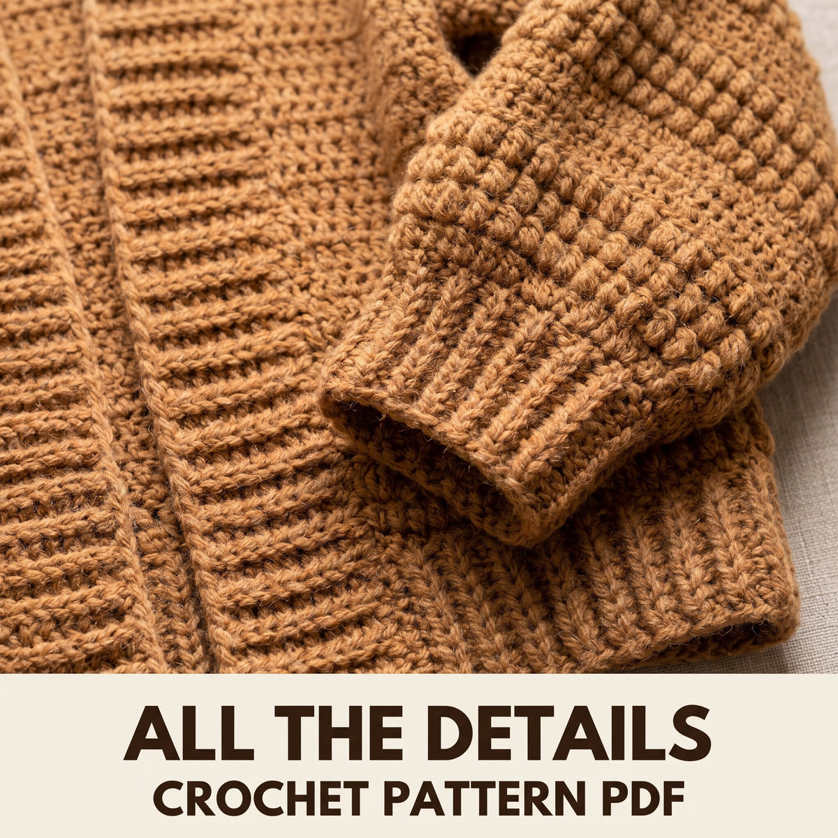 Long Crochet Cardigan Pattern PDF, Oversized Duster Cardigan with Bobble Bands, Beginner Friendly, XS to 5XL