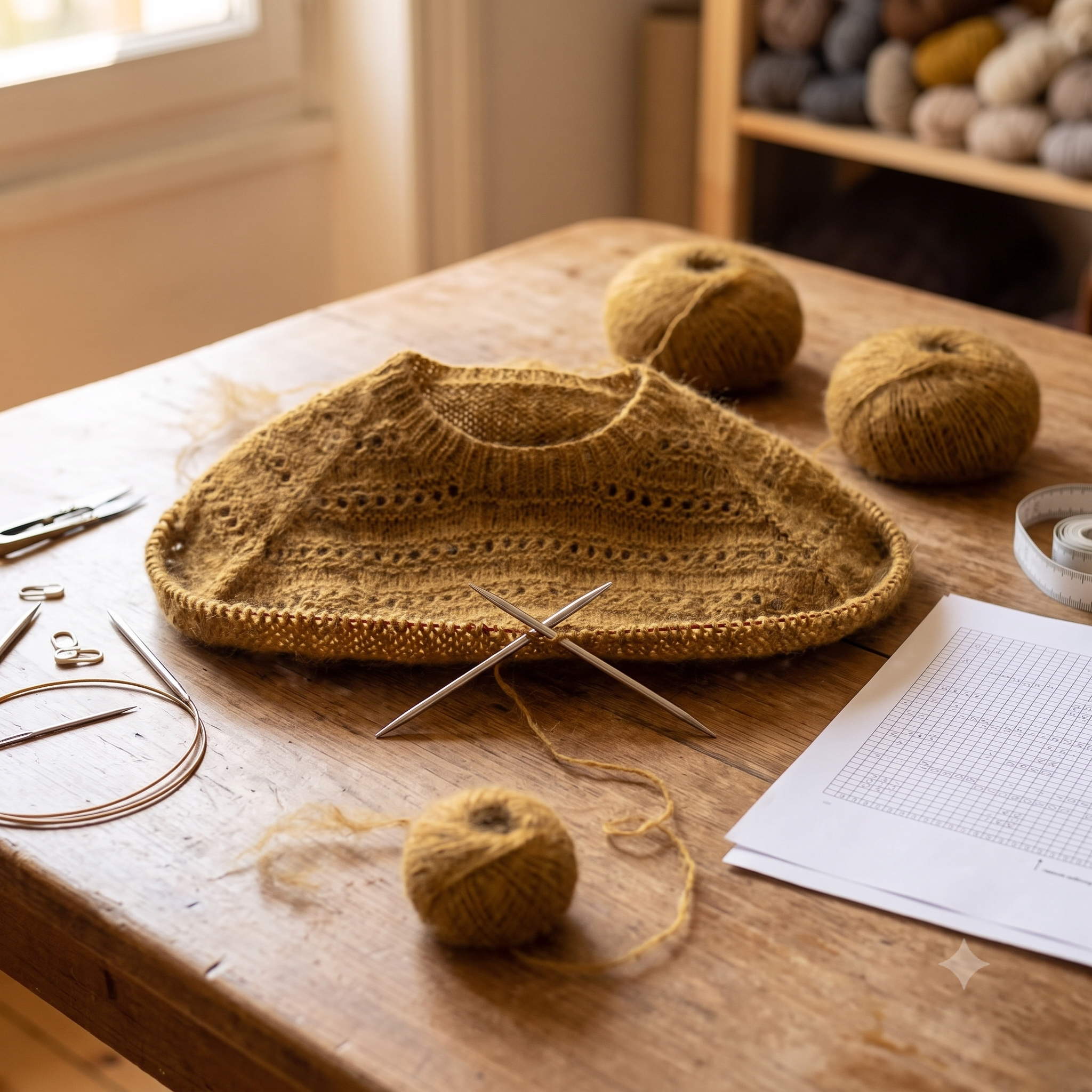 Mohair Tee Knitting Pattern PDF | Top Down Raglan Short Sleeve Sweater | Textured Eyelet Knit | 9 Sizes | Instant Download