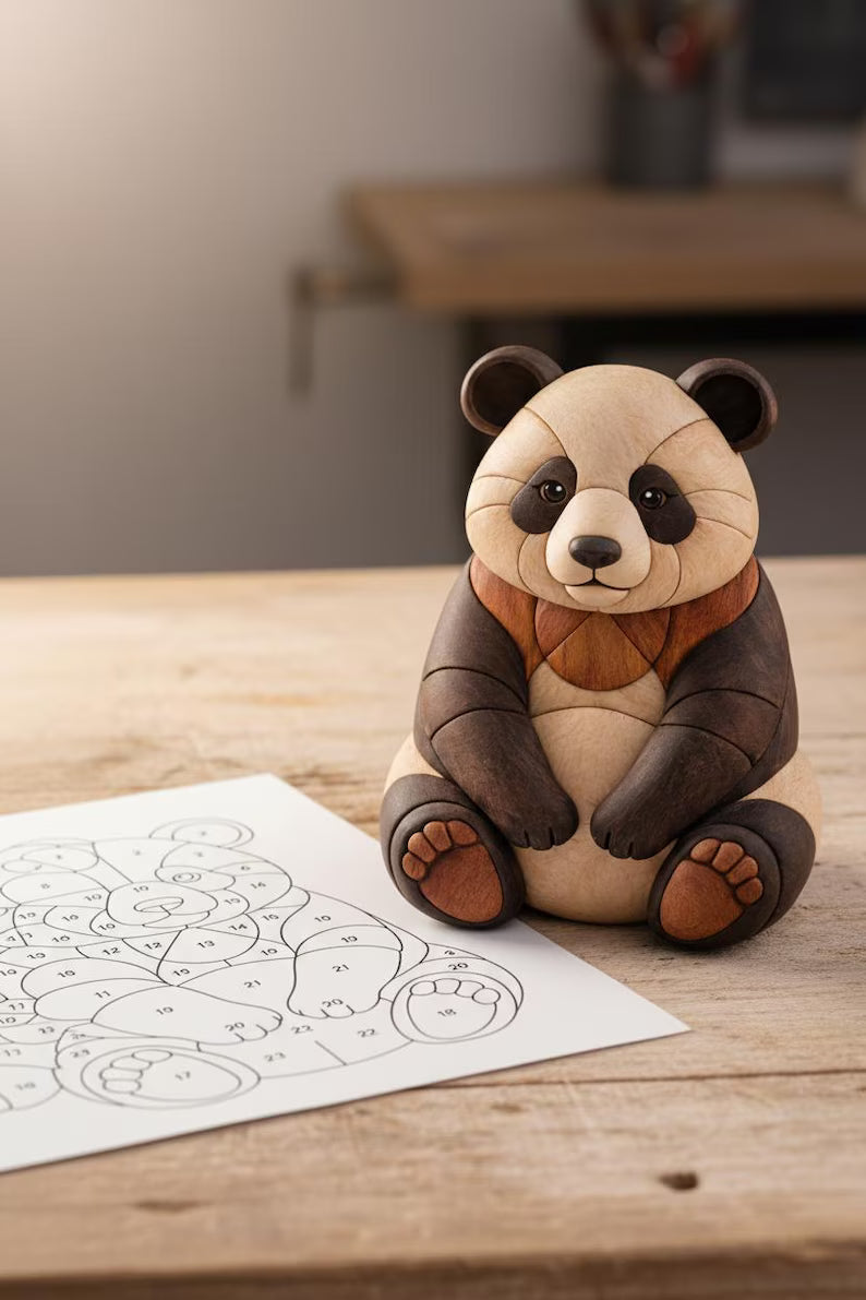 Panda Intarsia Pattern β Scroll Saw Woodworking Project (Digital Download)
