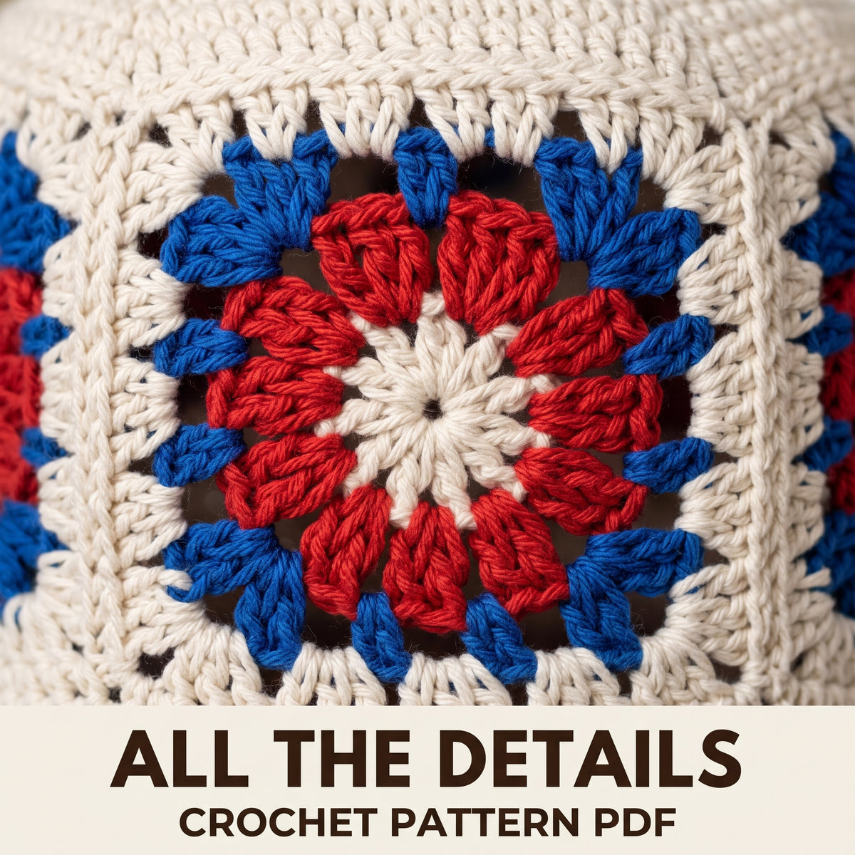 Patriotic Bucket Hat Crochet Pattern PDF, Granny Square Hat for Women and Teens, Three Head Sizes