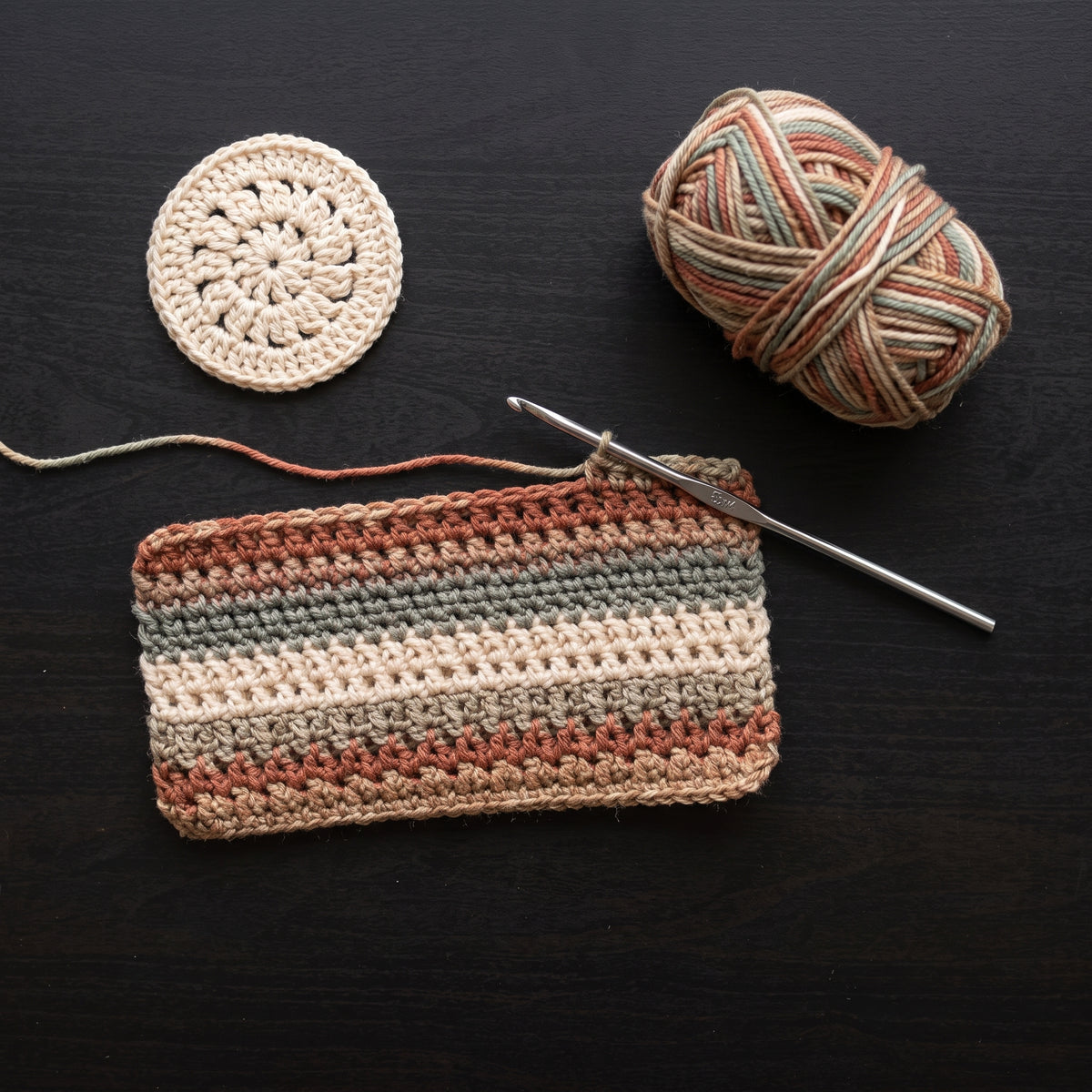 Phone Bag Crochet Pattern PDF | Boho Crossbody Pouch with Mandala Flap and Braided Strap, US Terms