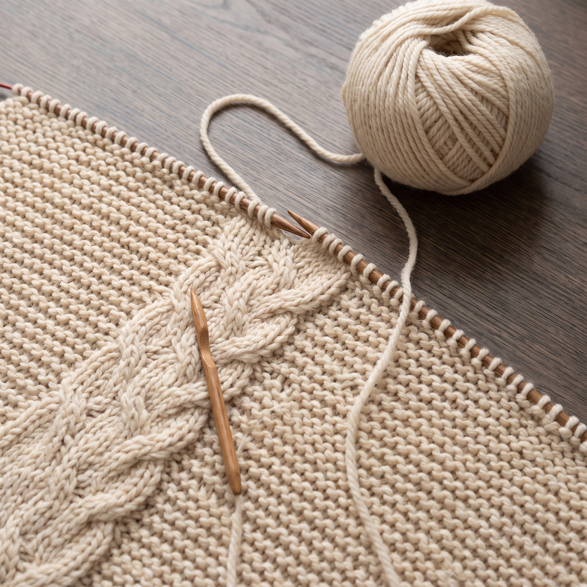Poncho Knitting Pattern PDF, Garter Stitch Wrap with Cable Spine