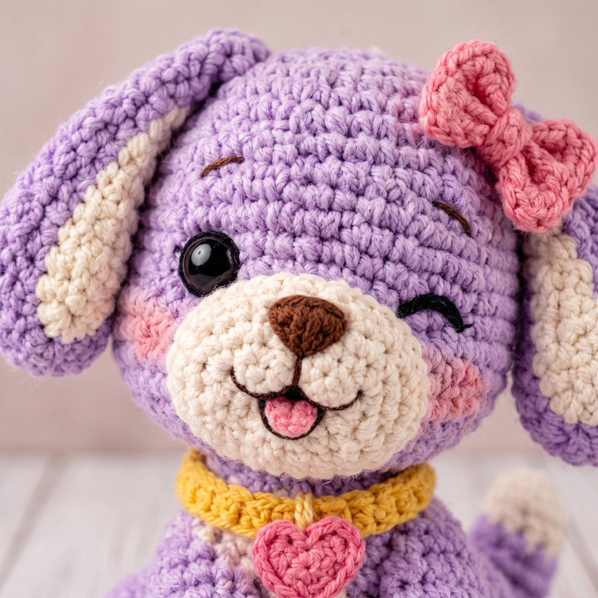 Crochet Puppy Pattern Bundle, 4 Amigurumi Dogs, Pink Daisy, Caramel, Golden and Lavender Puppy, PDF Pattern