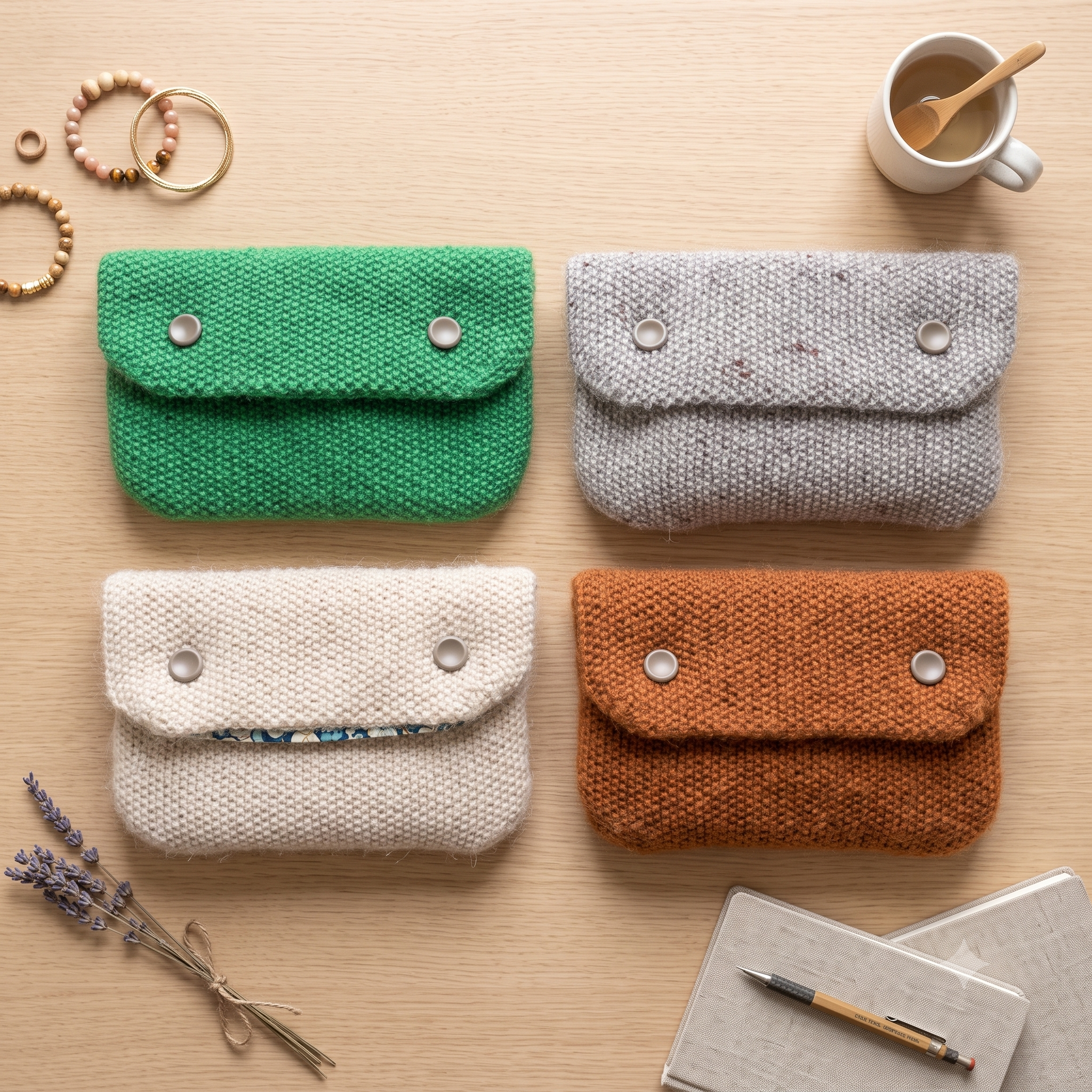 Seed Stitch Bag Knitting Pattern – PDF Knit Crossbody Bag & Clutch – Adjustable Strap Belt Bag – 31×20 cm – Instant Download