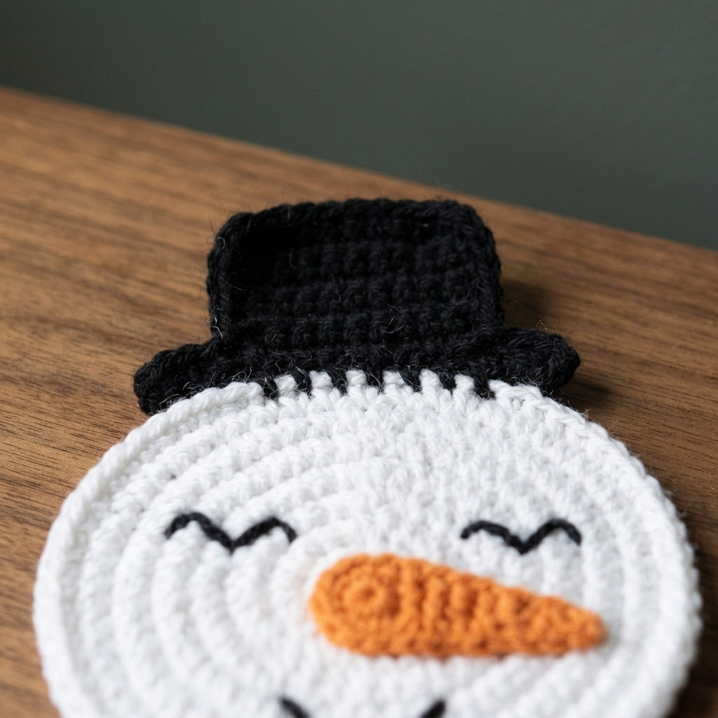 Snowman Coaster Crochet Pattern PDF, Christmas Table Decor, Quick Holiday Gift, Beginner Friendly, 4 Languages
