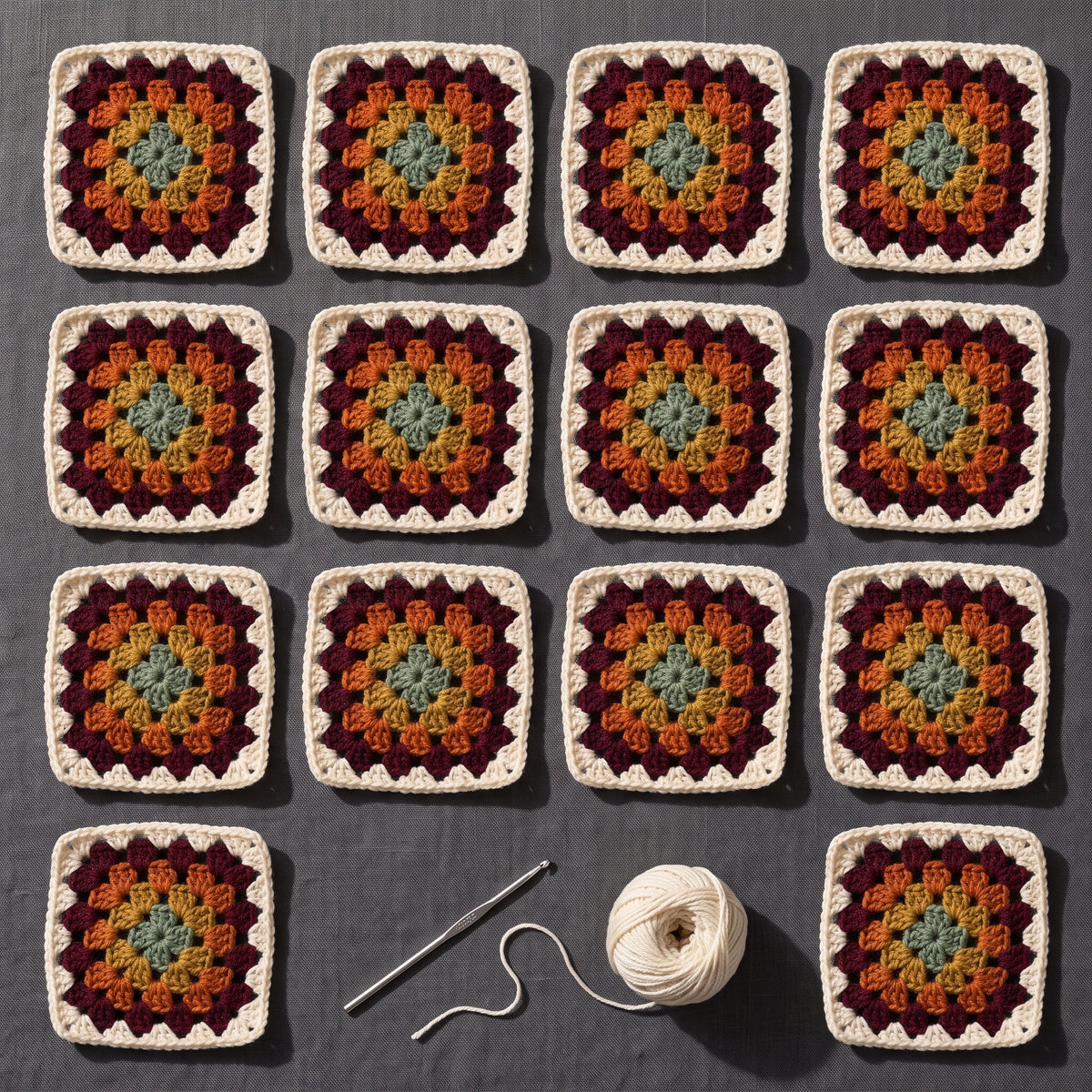 Granny Square Duster Crochet Pattern PDF | Long Cardigan Coatigan, XS to 5XL, Boho Vintage Style
