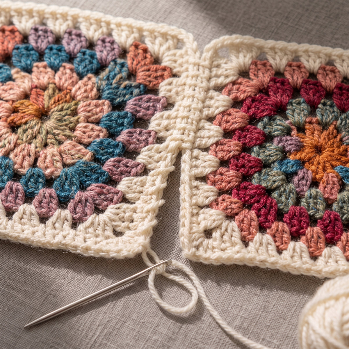 Granny Square Hoodie Crochet Pattern PDF | Hooded Zip Cardigan Jacket, Oversized Boho, US Terms