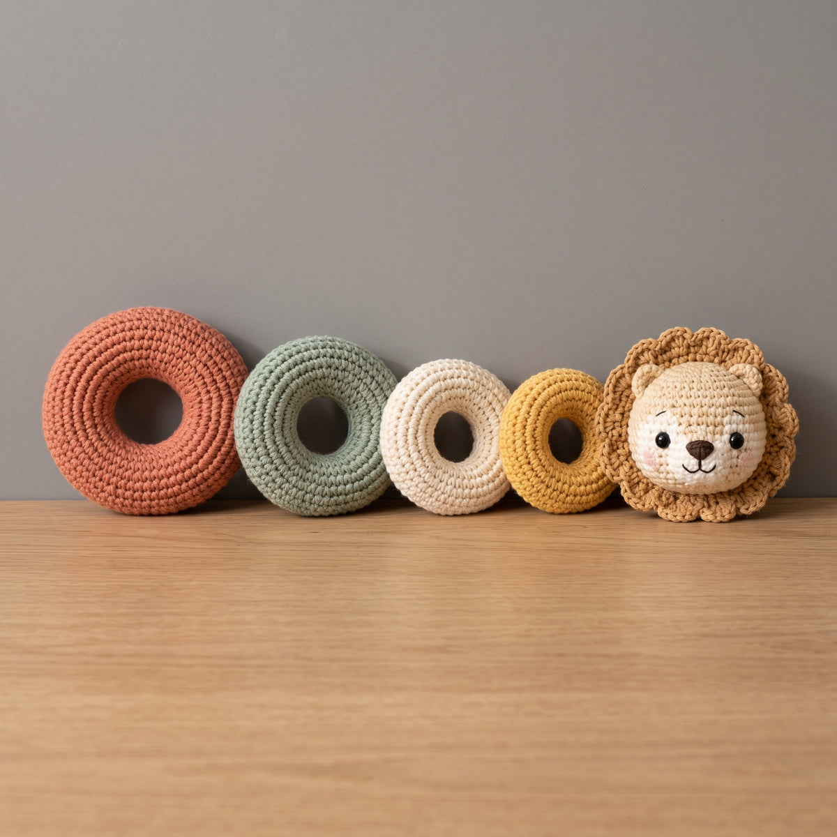 Crochet Stacking Rings Pattern PDF, 6 Animal Baby Toys Bundle
