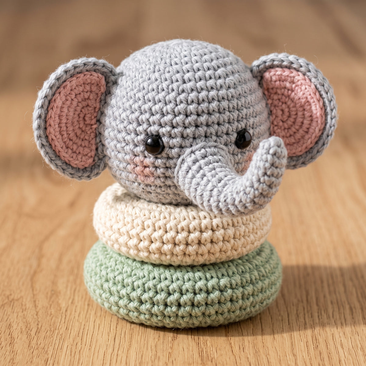 Crochet Stacking Rings Pattern PDF, 6 Animal Baby Toys Bundle