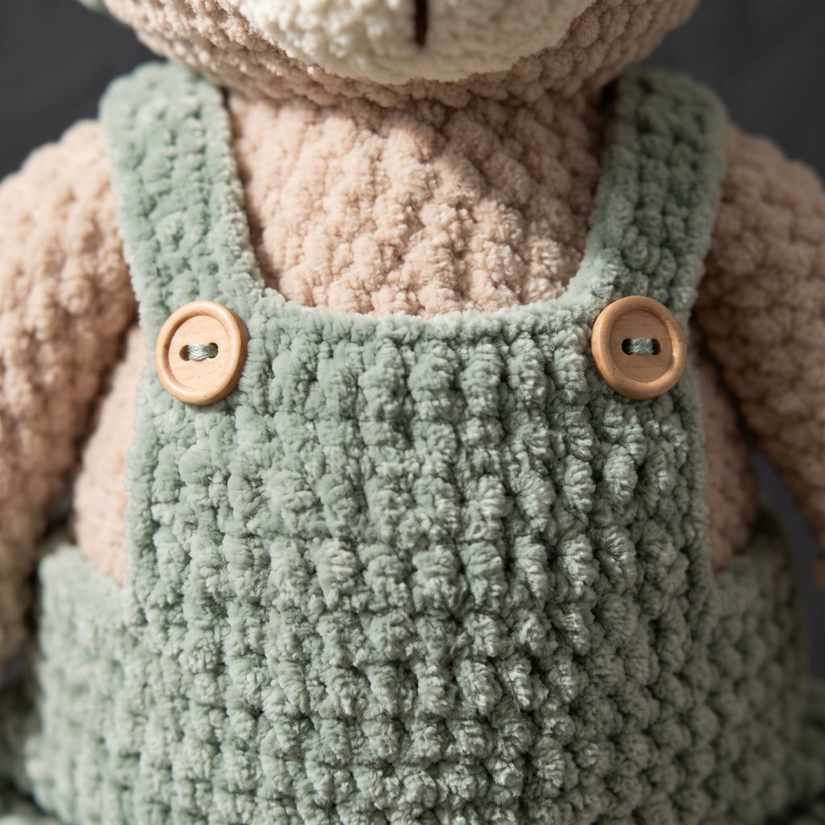 Teddy Bear Crochet Pattern PDF with Overalls & Beanie, Amigurumi