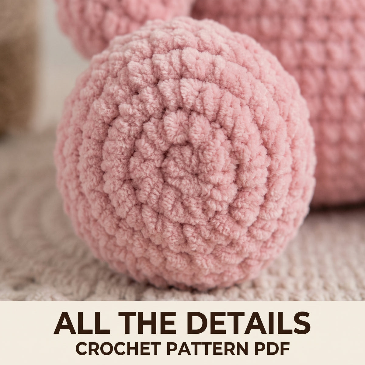 Teddy Bear Crochet Pattern PDF, Plush Amigurumi Bear in Chenille Yarn, Easy Baby Shower Gift, US Term