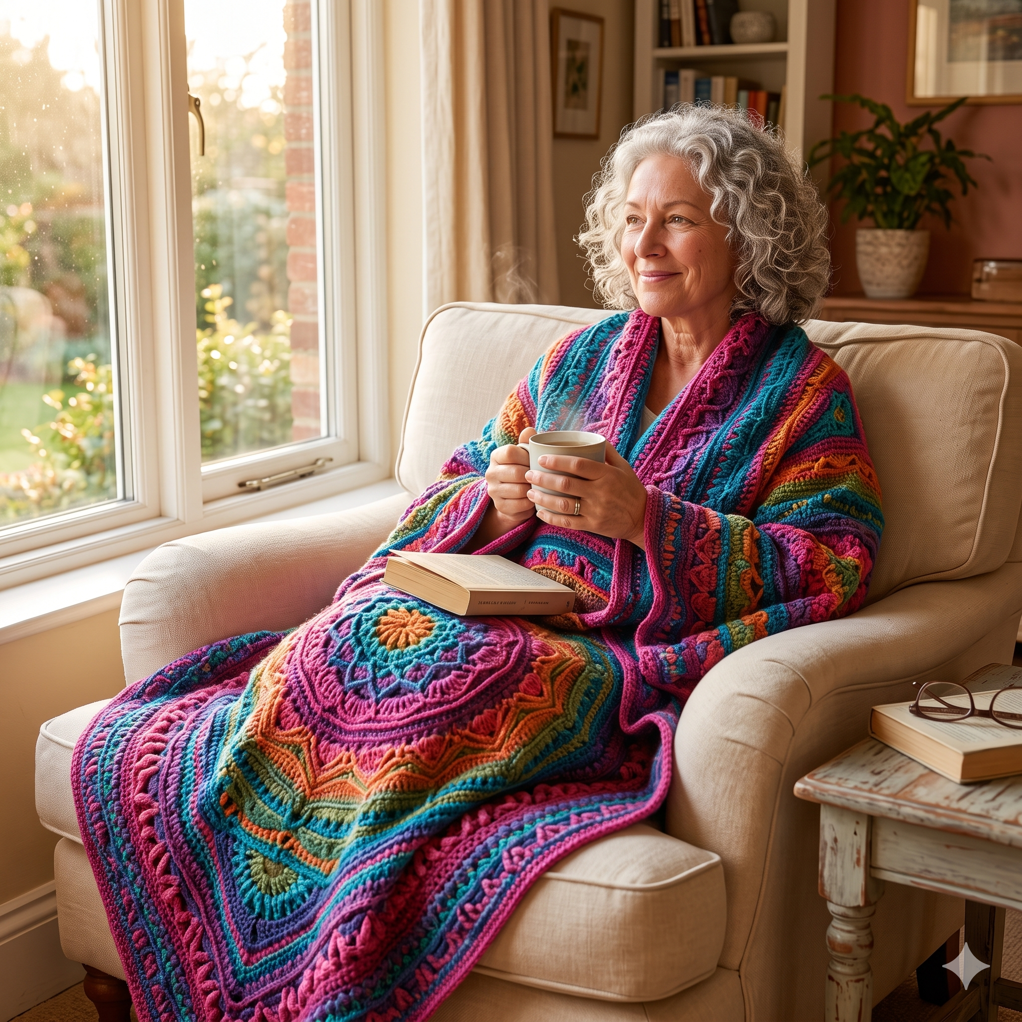 Textured Blanket Crochet Pattern PDF | 3D Geometric Throw Pattern, Square Afghan Blanket, Post Stitch Design, Intermediate, US Terms, Download