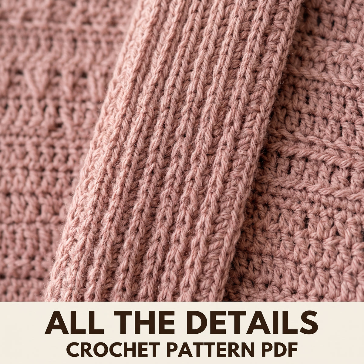 Textured Crochet Cardigan Pattern PDF, Popcorn and Diamond Stitch Open Front Cardigan, Sizes S to 2XL