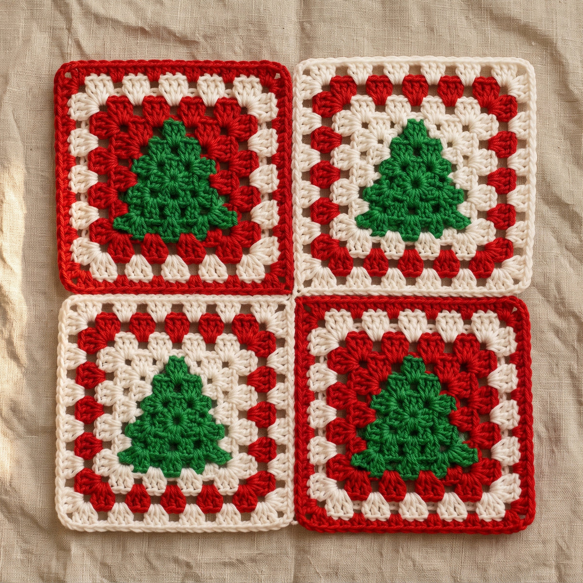 Christmas Tree Granny Square Crochet Pattern PDF | Festive Motif for Blankets & Afghans, US Terms