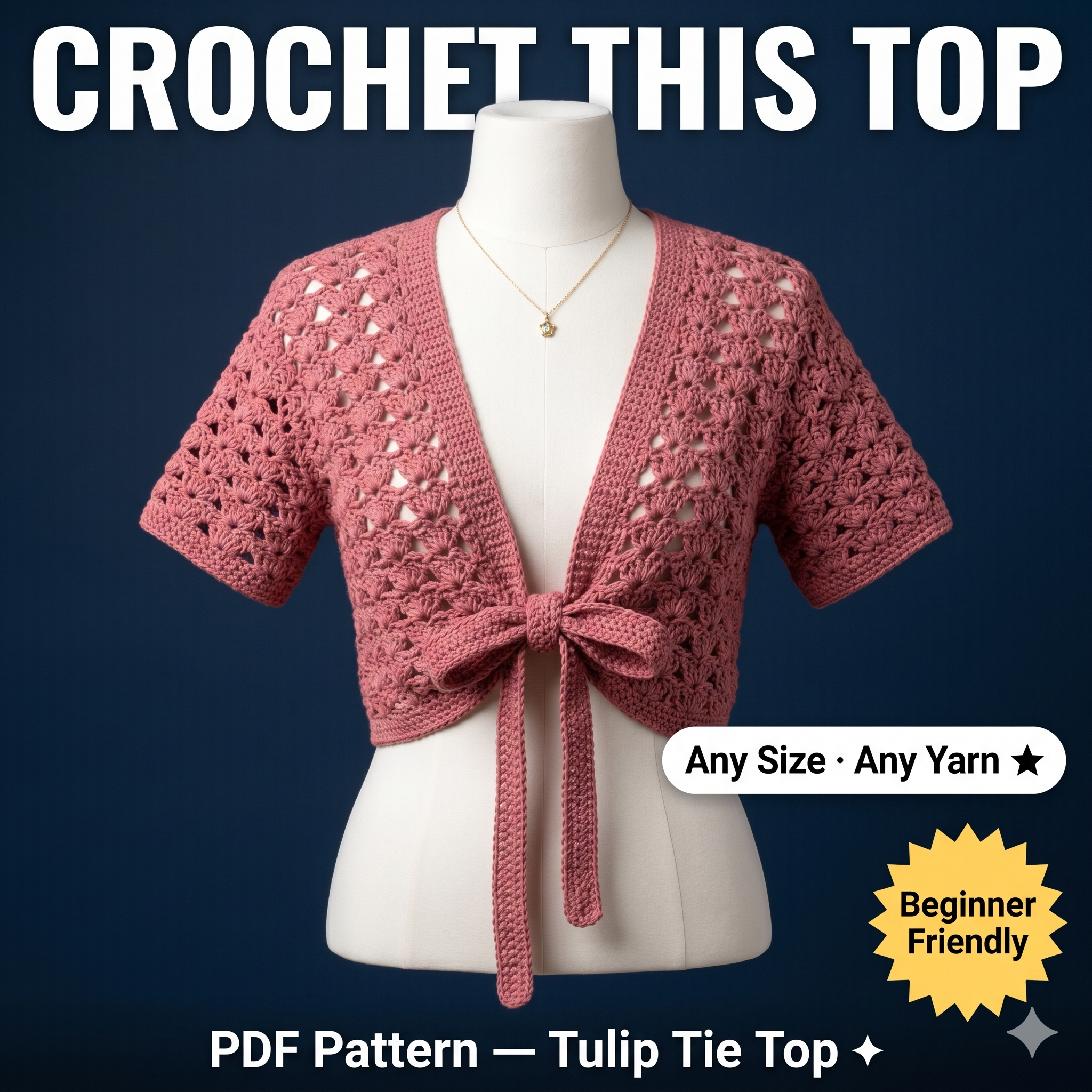 Tulip Tie Top Crochet Pattern | PDF Download