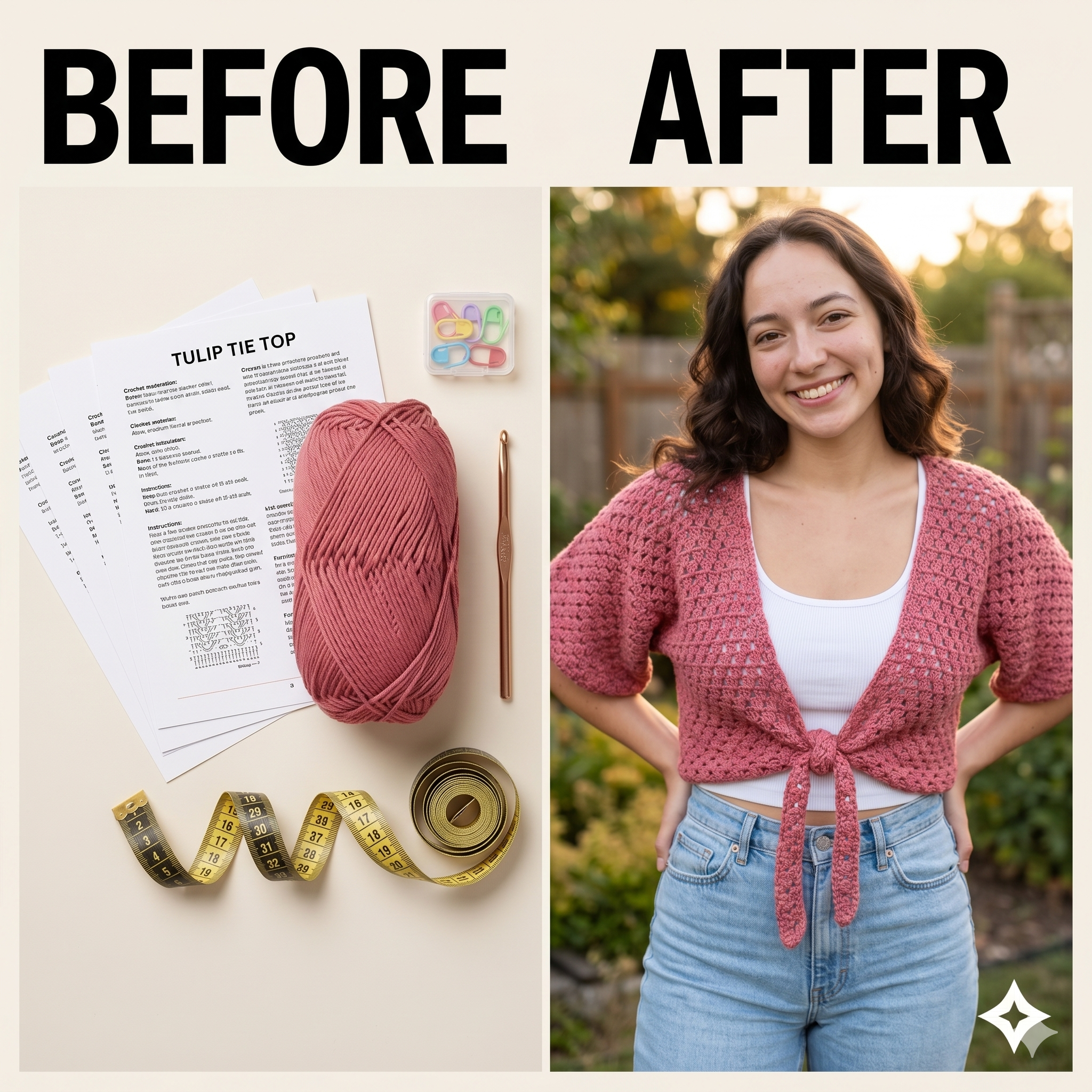 Tulip Tie Top Crochet Pattern | PDF Download