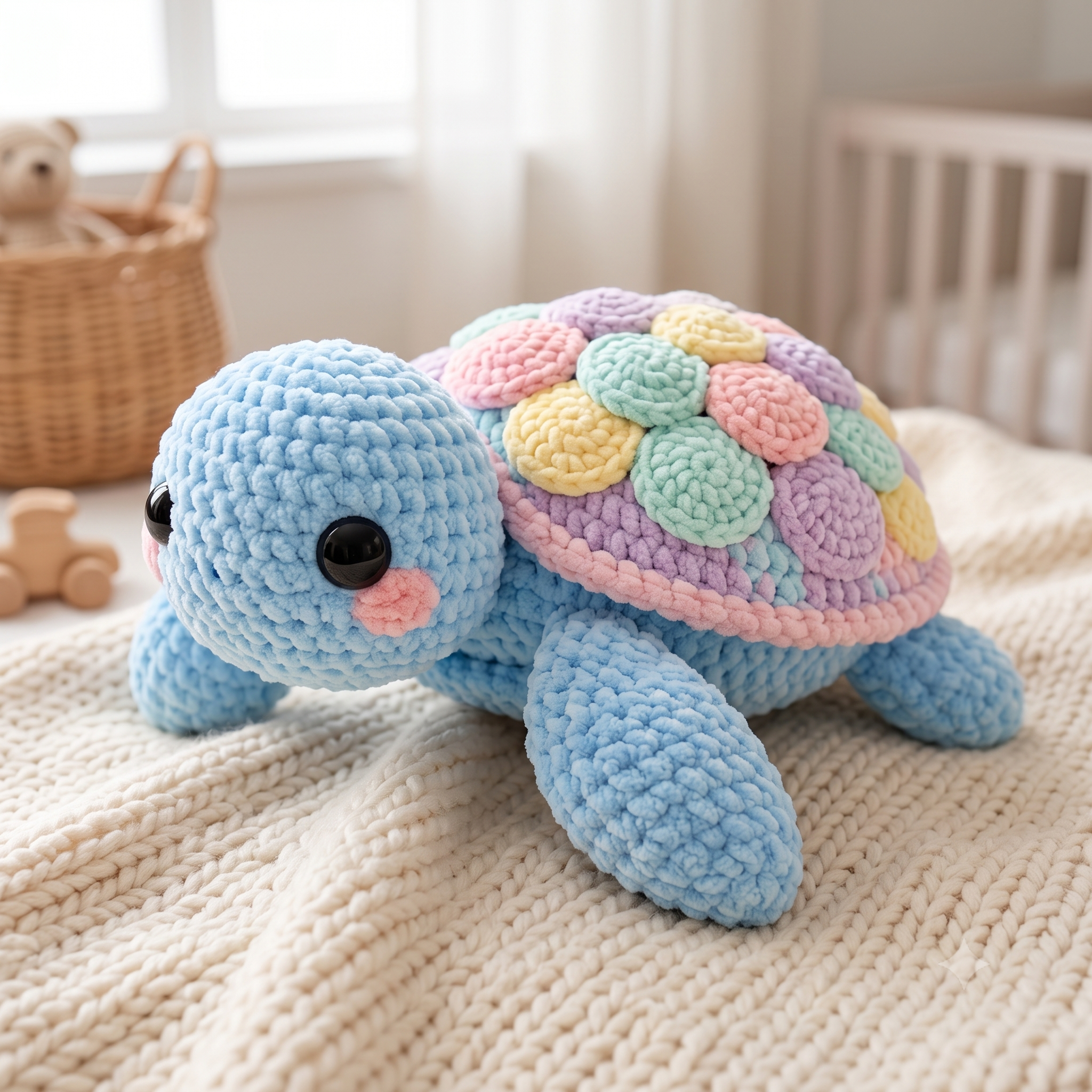 Amigurumi Turtle Pattern Crochet PDF Download, Stuffed Baby Sea Turtle Plushie, Easy Beginner Friendly, Pastel Nursery Decor, Handmade Gift