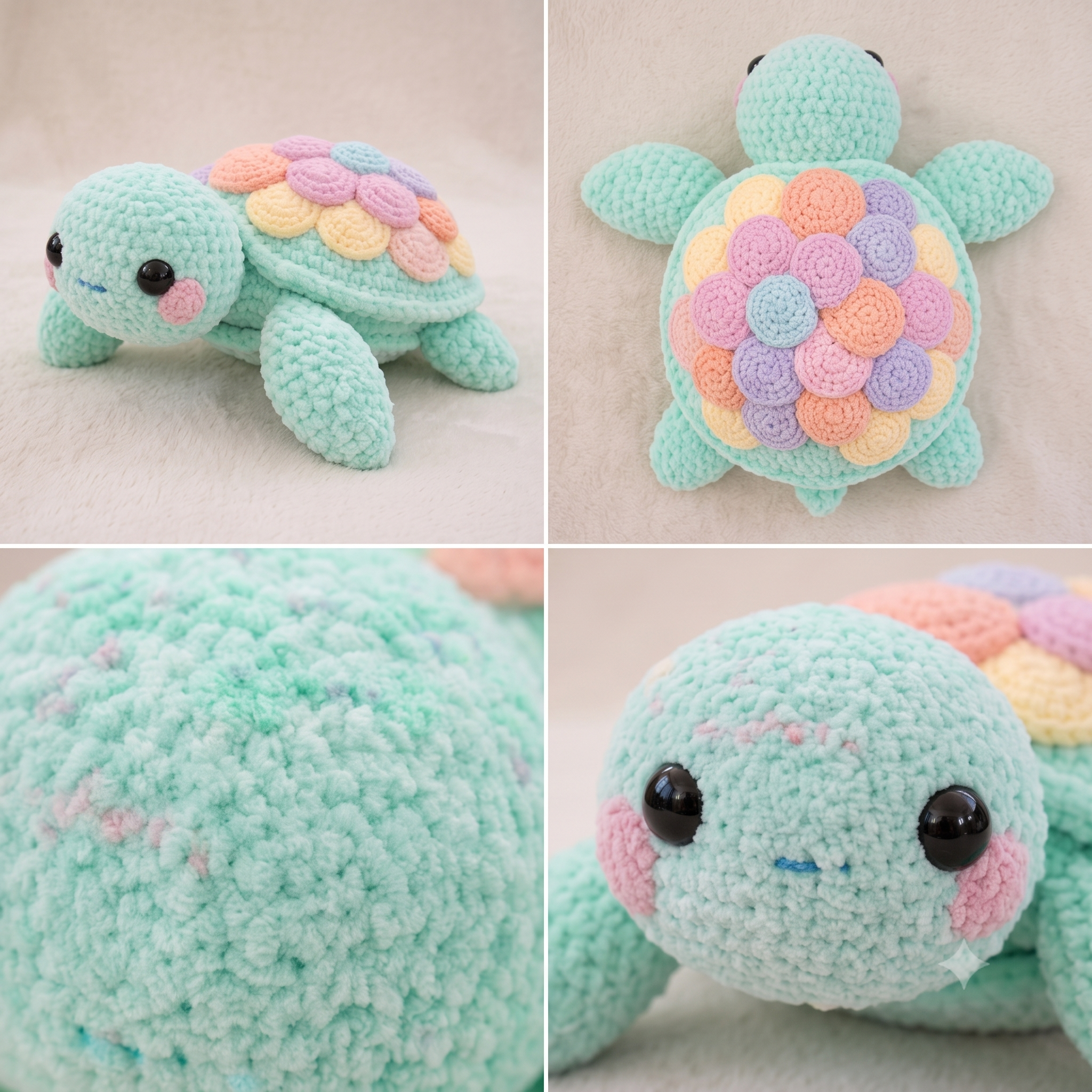 Amigurumi Turtle Pattern Crochet PDF Download, Stuffed Baby Sea Turtle Plushie, Easy Beginner Friendly, Pastel Nursery Decor, Handmade Gift