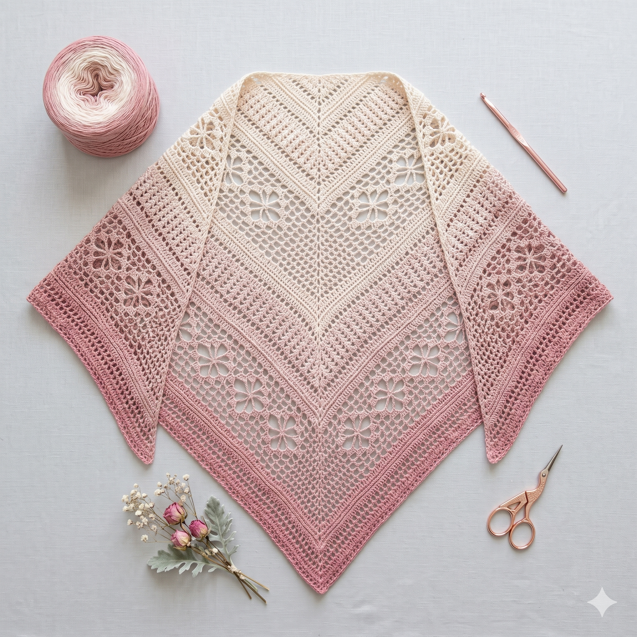 Crochet Shawl Pattern: Ursula Easy Tutorial (Digital Download)
