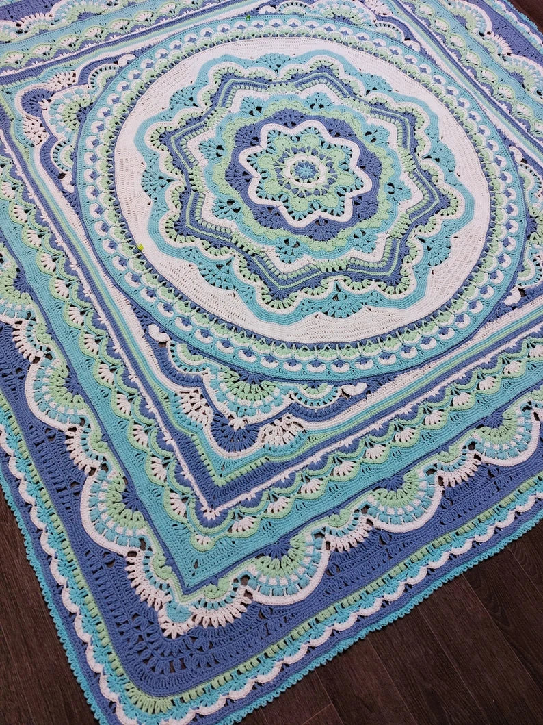Blooming Hope Crochet Blanket Pattern: Vintage Vibe Photo Tutorial (PDF)