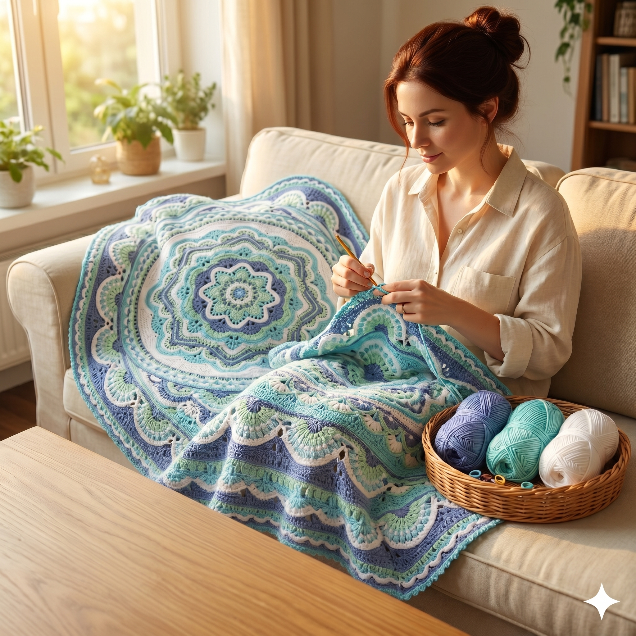 Blooming Hope Crochet Blanket Pattern: Vintage Vibe Photo Tutorial (PDF)