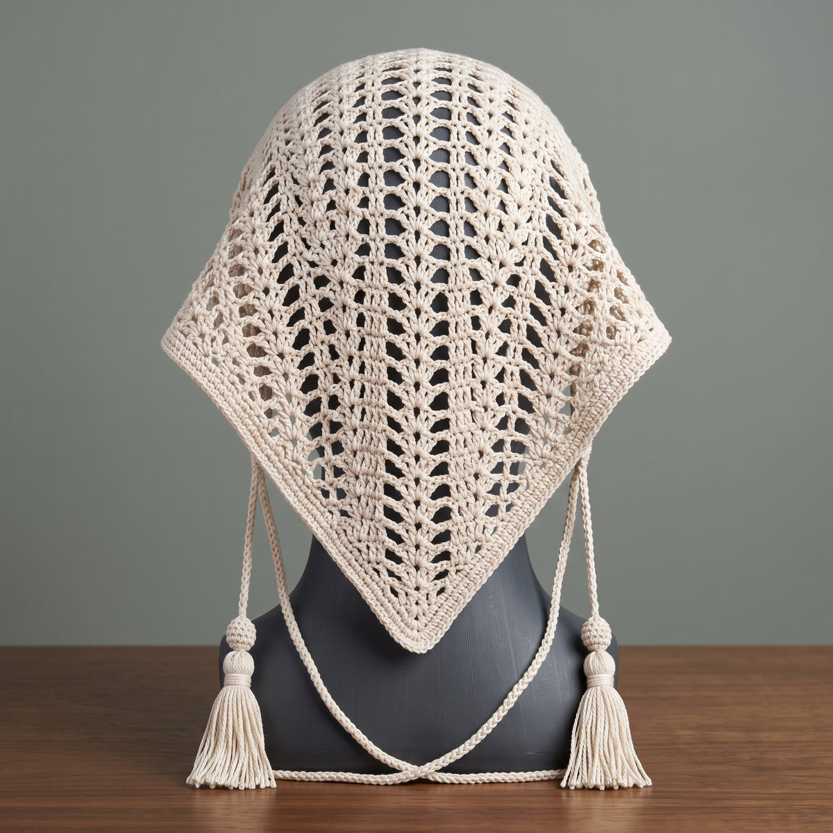Crochet Visor Kerchief Pattern PDF, Sun Visor Head Scarf, Bandana