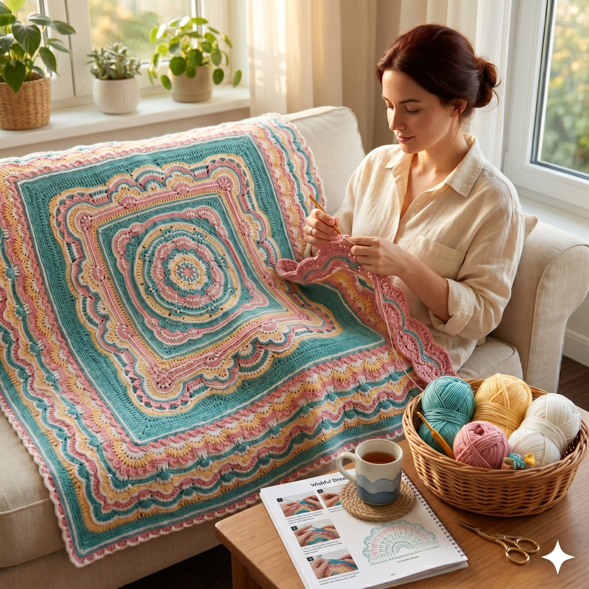 Wishful Dreams Crochet Blanket Pattern: Vintage Vibe Photo Tutorial (PDF)