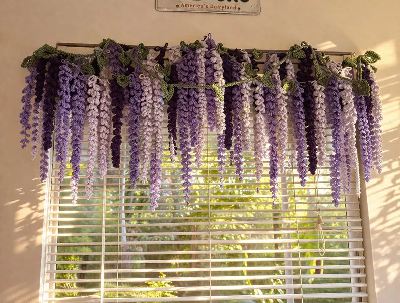 Wisteria Garland Crochet Pattern, DIY Amigurumi Hanging Flower Vine PDF, Beginner Friendly (Digital Download)