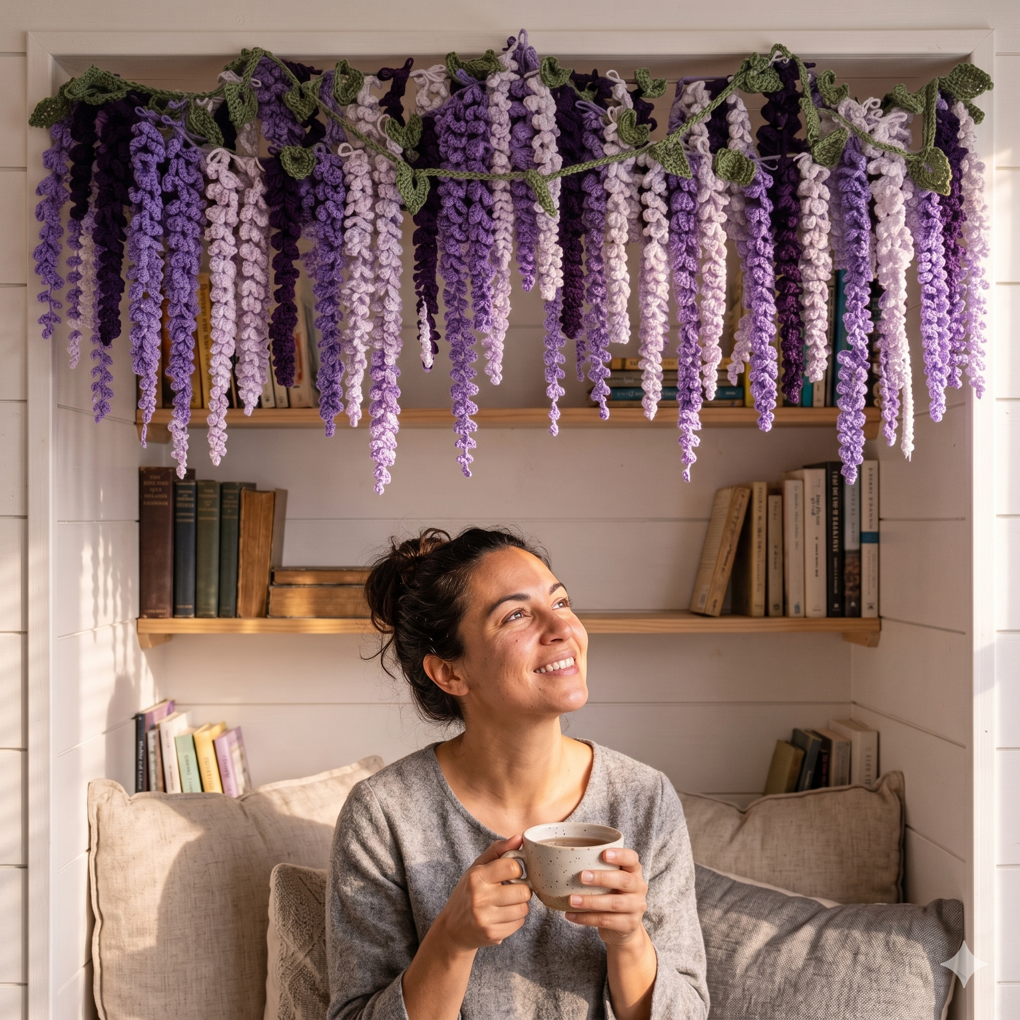 Wisteria Garland Crochet Pattern, DIY Amigurumi Hanging Flower Vine PDF, Beginner Friendly (Digital Download)