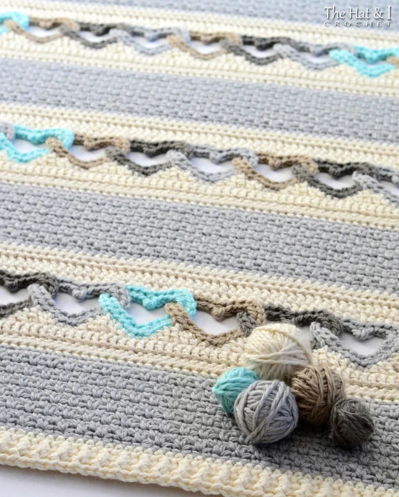 CROCHET PATTERN - With All My Heart - crochet blanket pattern, heart afghan pattern, throw blanket pattern with linked hearts - PDF Download