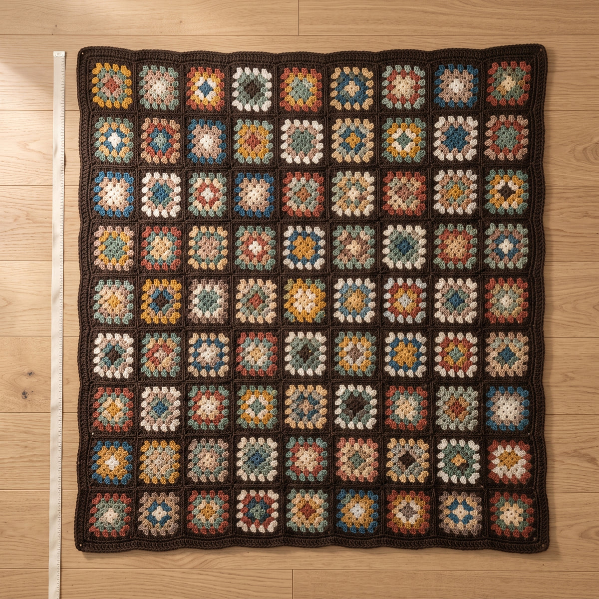 Granny Square Blanket Crochet Pattern PDF, Vintage Flower Afghan