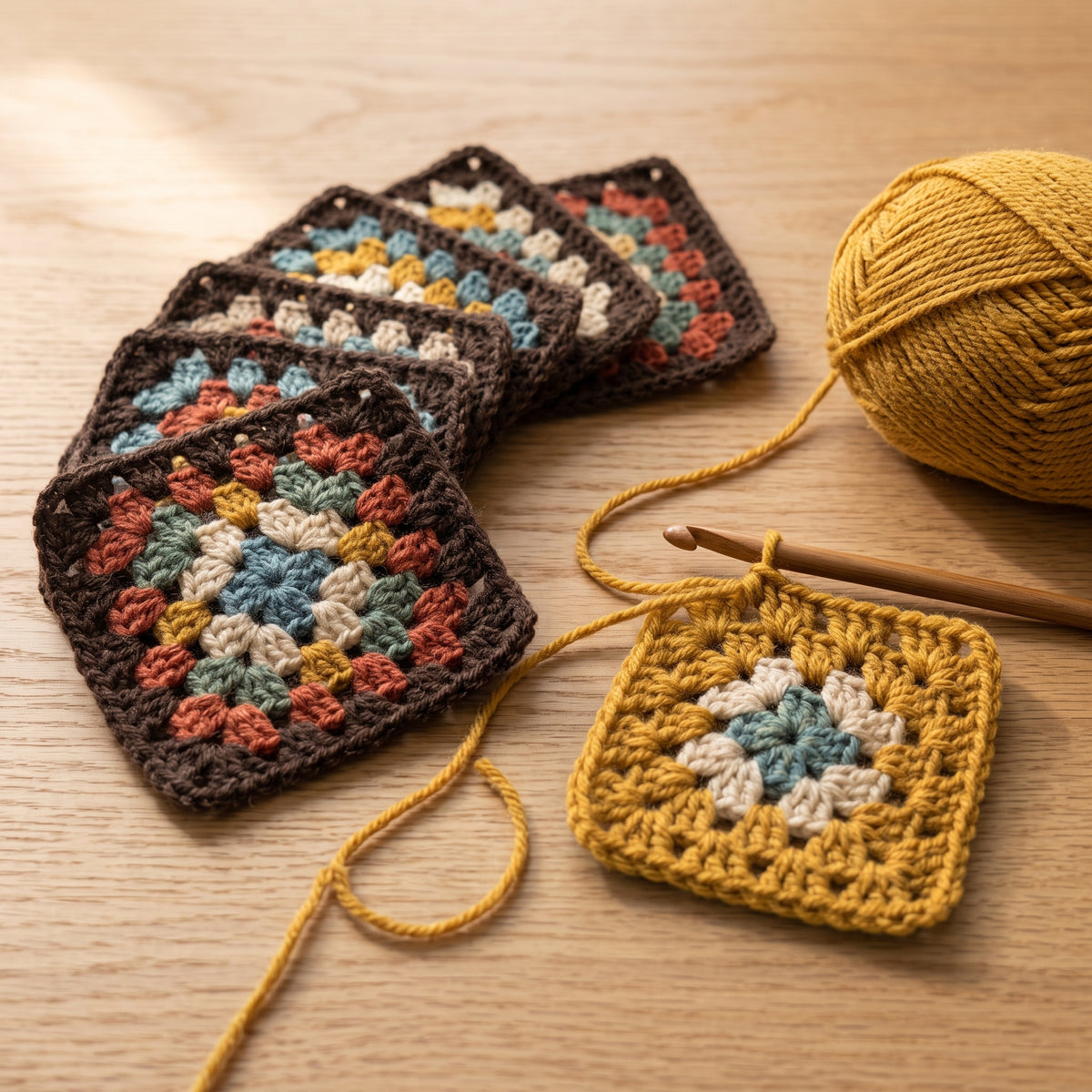 Granny Square Blanket Crochet Pattern PDF, Vintage Flower Afghan