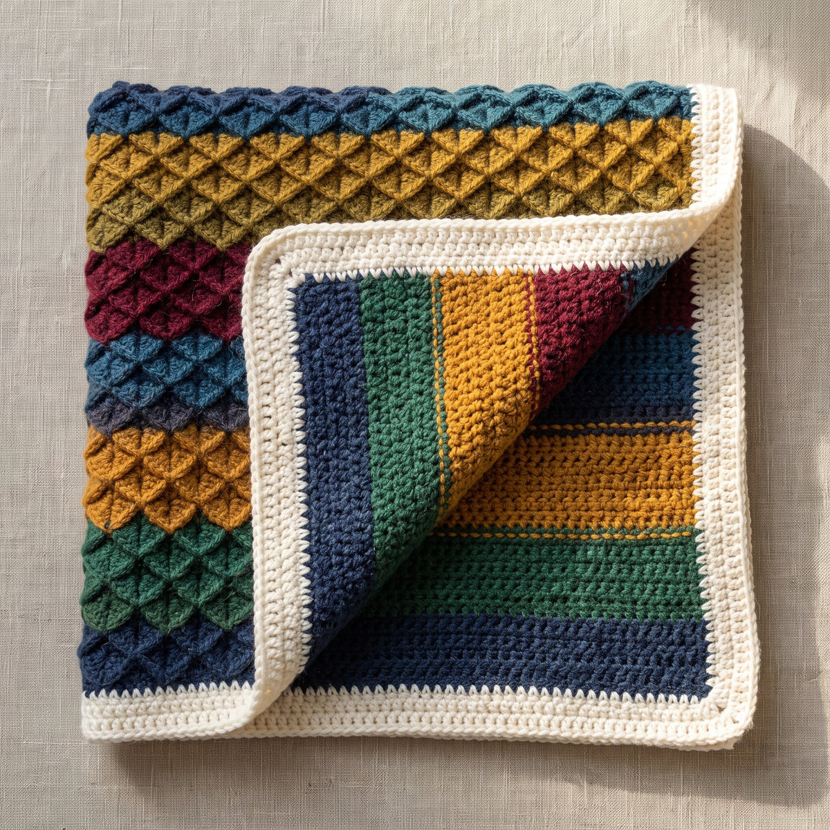 Crocodile Stitch Blanket Crochet Pattern PDF, Dragon Scale Afghan