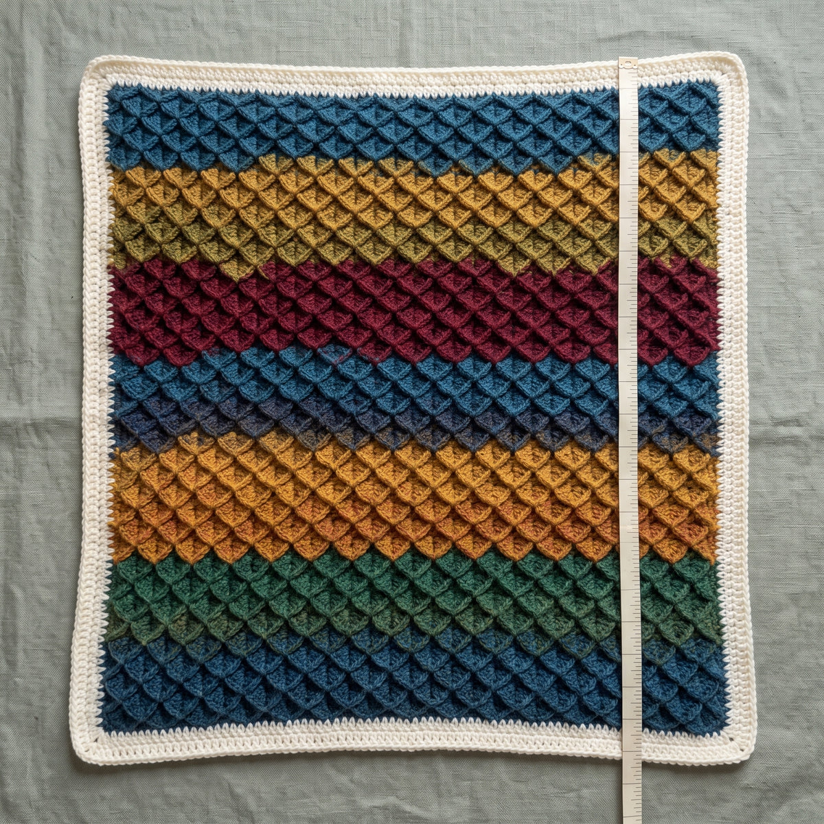 Crocodile Stitch Blanket Crochet Pattern PDF, Dragon Scale Afghan