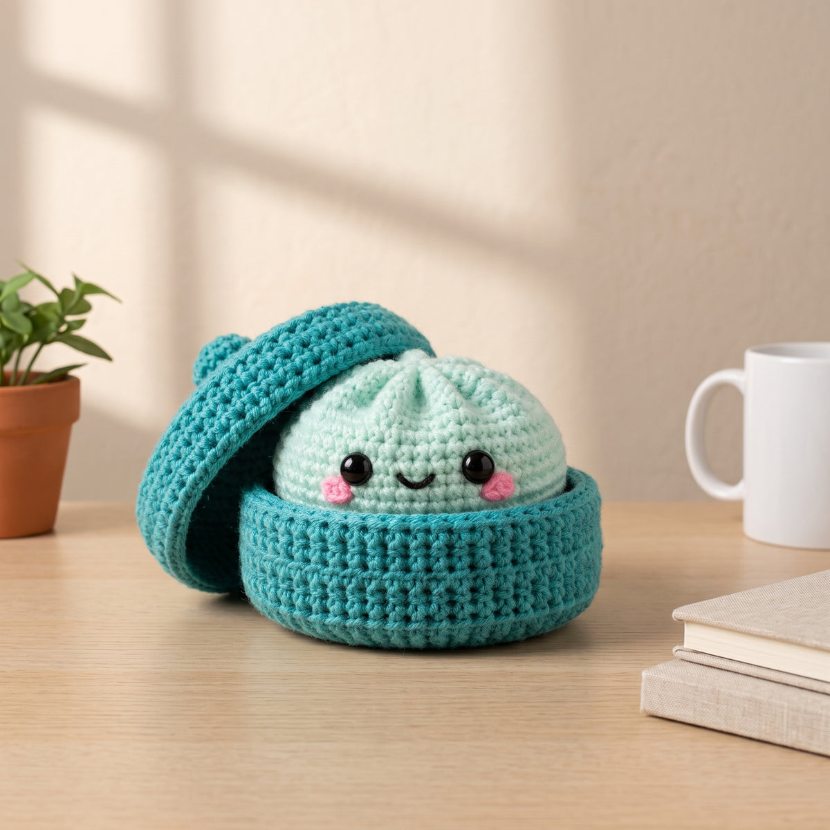Dumpling Amigurumi Crochet Pattern with Steamer Basket, PDF