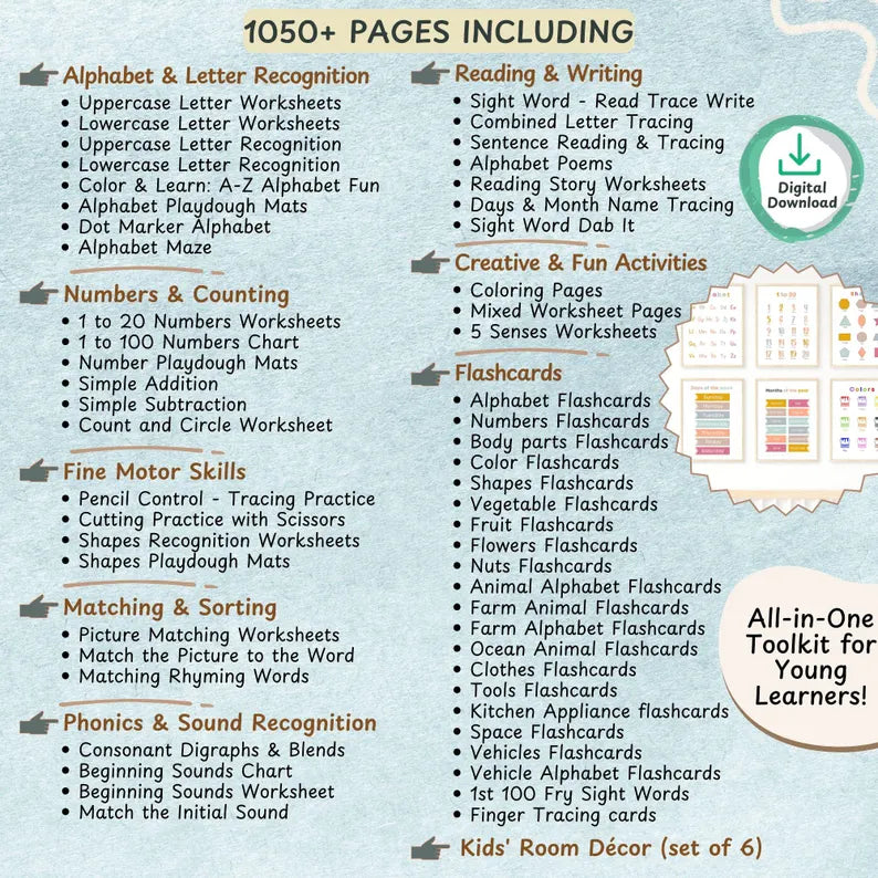 Preschool Curriculum 1050+Pages