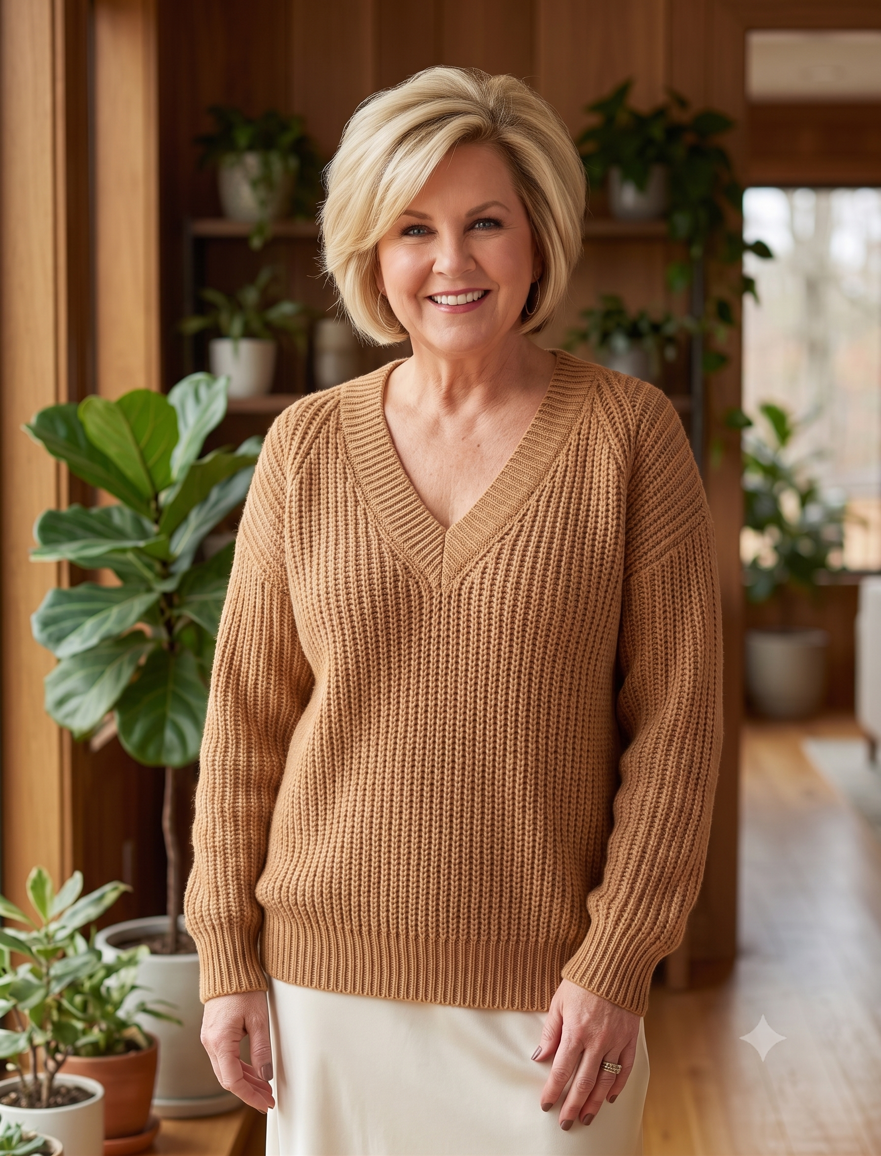 V-Neck Sweater Knitting Pattern – PDF Ribbed Pullover Pattern – 5 Sizes 34/36 to 50/52 – Fisherman's Rib V-Neck Jumper – Instant Download