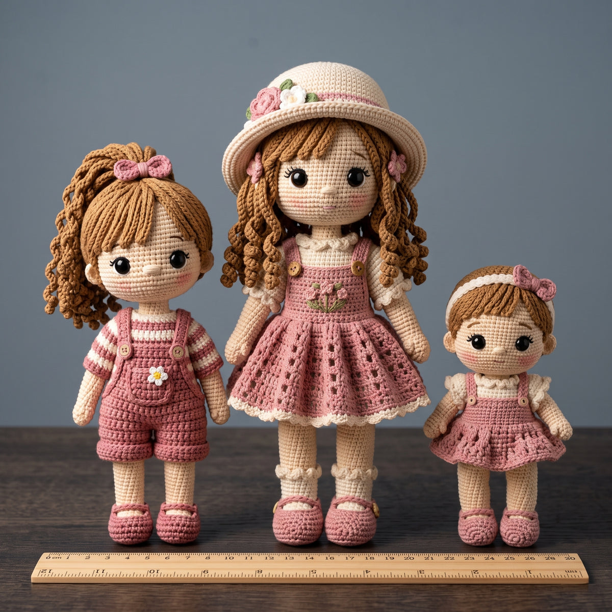 Crochet Doll Pattern PDF Bundle, 3 Dolls, Amigurumi US Terms