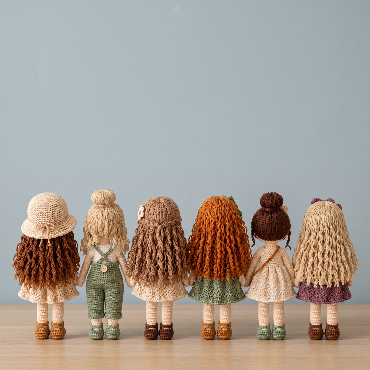 6 Crochet Doll Patterns PDF Bundle, Amigurumi Girl Dolls Set