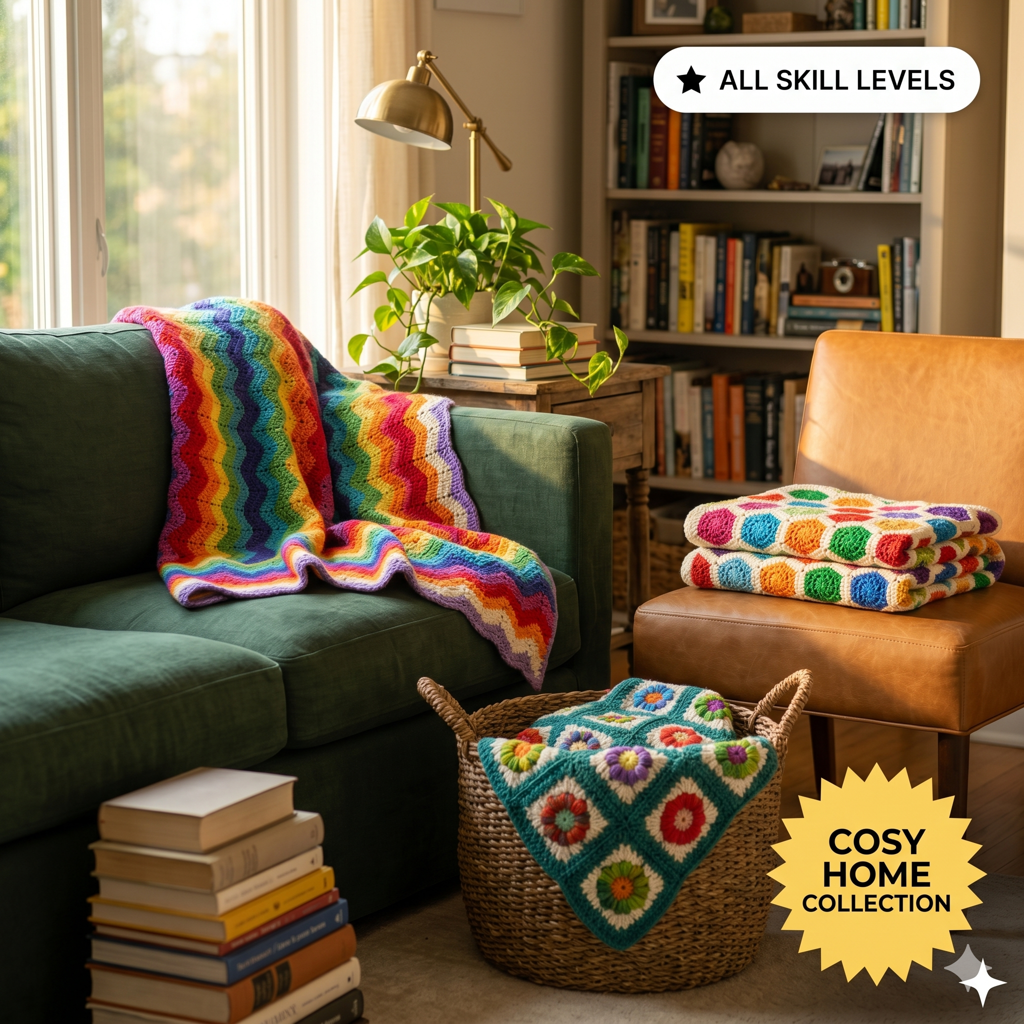250+ Crochet Blanket Patterns Bundle | Afghan Blankets, Baby Blankets, Granny Blankets & Throws (PDF)