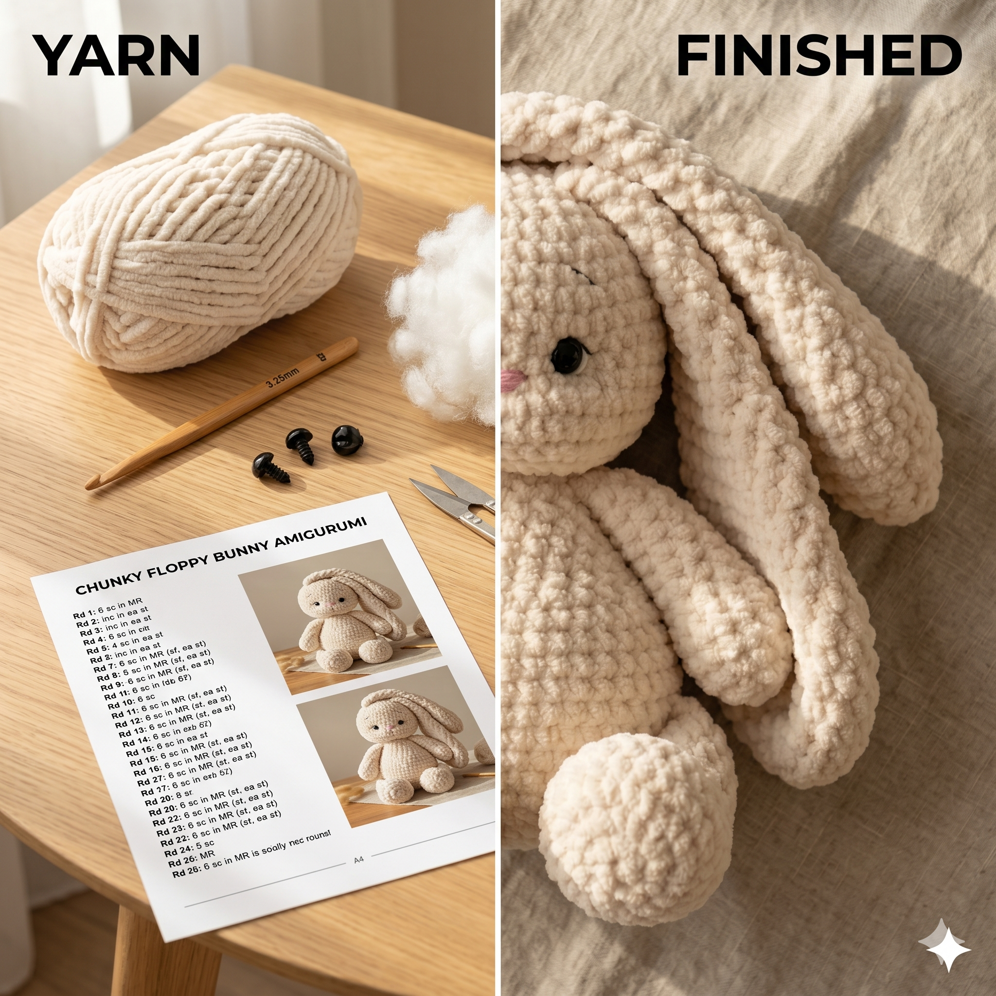 Crochet Pattern Bunny PDF, Amigurumi Bunny Pattern Toys, Rabbit crochet pattern for Beginners, Easter Bunny Crochet, Crochet Rabbit Pattern